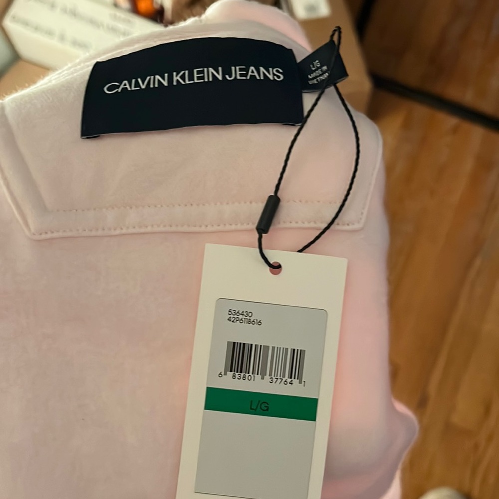 Calvin Klein pink sweater zipper up sweatshirt